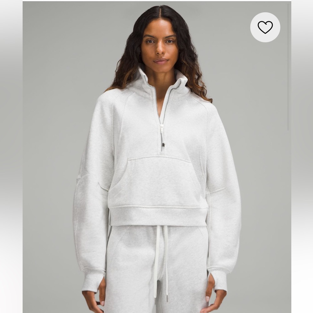 Lululemon Scuba Oversized Funnel-Neck Half M/L Heathered Core Ultra Light Grey